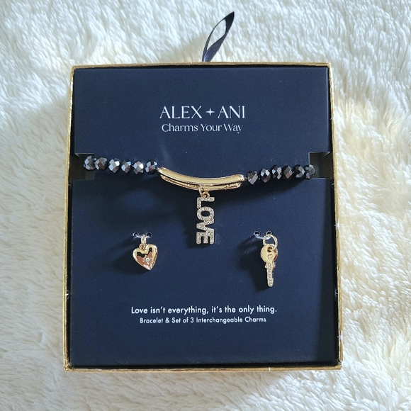 Alex and Ani "Love"❤️ Interchangeable🔄 Charm Stretch Bracelet - NIB - Picture 2 of 16